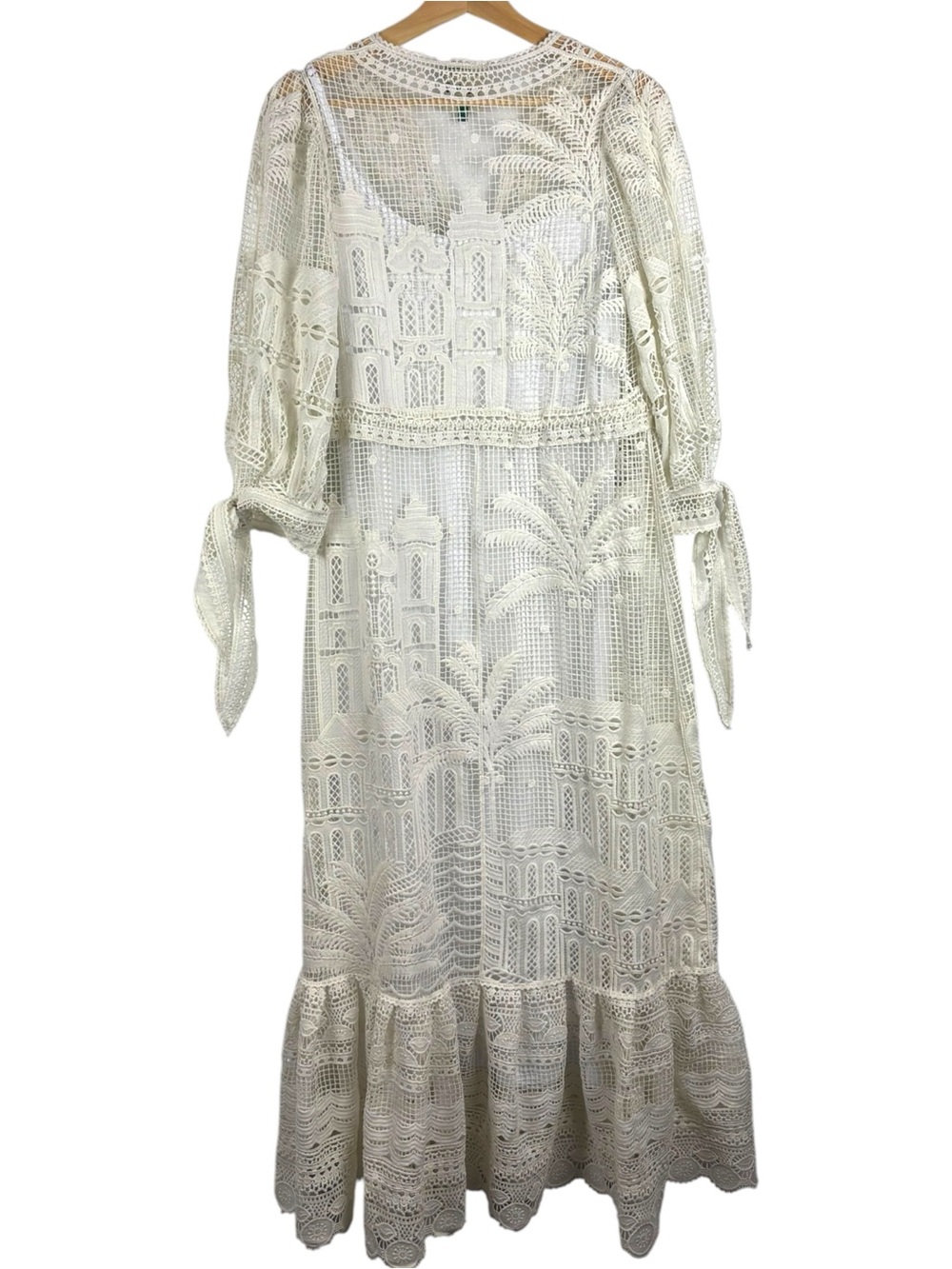 FARM RIO MORADA BOA GUIPURE LACE WHITE MIDI DRESS - Picture 6 of 16